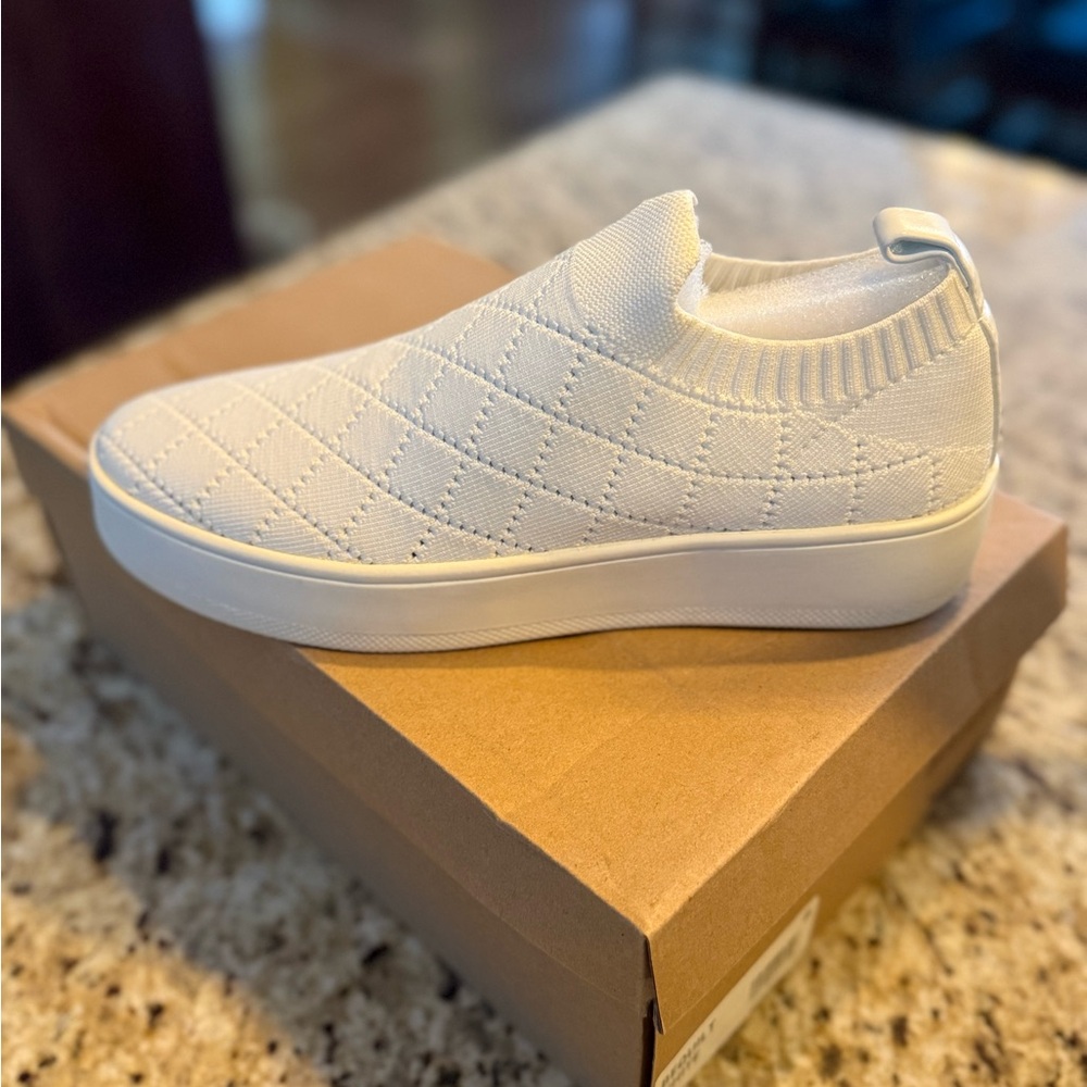 NWT/NIB Steve Madden Quilted Slip-On Sneakers - White